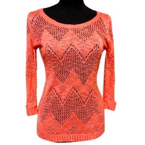 Pink Rose Knit Quarter Sleeve Top